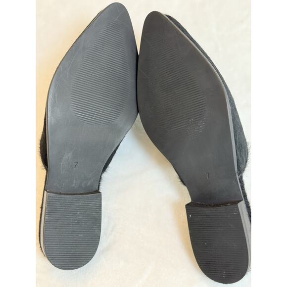 Diba True Women’s Sz 7 Black High Up Calf Hair Slip-on Mule Flats Dress Shoe - Picture 6 of 10